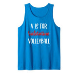 V Is For Valentine Volleyball Funny Valentine’s Tank Top