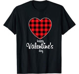Valentine Heart Buffalo Red Plaid Happy Valentine’s day T-Shirt