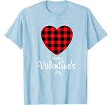 Valentine Heart Buffalo Red Plaid Happy Valentine’s day T-Shirt