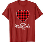 Valentine Heart Buffalo Red Plaid Happy Valentine’s day T-Shirt