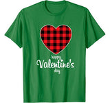 Valentine Heart Buffalo Red Plaid Happy Valentine’s day T-Shirt