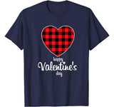 Valentine Heart Buffalo Red Plaid Happy Valentine’s day T-Shirt
