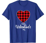 Valentine Heart Buffalo Red Plaid Happy Valentine’s day T-Shirt