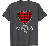 Valentine Heart Buffalo Red Plaid Happy Valentine’s day T-Shirt