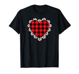 Valentine Heart Buffalo Red Plaid Valentine’s day T-Shirt