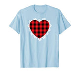 Valentine Heart Buffalo Red Plaid Valentine’s day T-Shirt