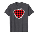 Valentine Heart Buffalo Red Plaid Valentine’s day T-Shirt