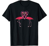 Valentine Pink Flamingos Heart T-Shirt
