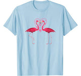 Valentine Pink Flamingos Heart T-Shirt