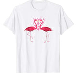 Valentine Pink Flamingos Heart T-Shirt