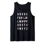Valentine’s Day ABC I Love You with Heart Teacher Gift Tank Top