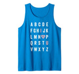 Valentine’s Day ABC I Love You with Heart Teacher Gift Tank Top