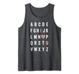 Valentine’s Day ABC I Love You with Heart Teacher Gift Tank Top