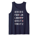 Valentine’s Day ABC I Love You with Heart Teacher Gift Tank Top