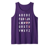 Valentine’s Day ABC I Love You with Heart Teacher Gift Tank Top