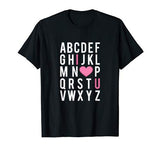 Valentine’s Day ABC T-Shirt I Love You Heart Teacher Gift