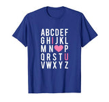 Valentine’s Day ABC T-Shirt I Love You Heart Teacher Gift