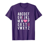 Valentine’s Day ABC T-Shirt I Love You Heart Teacher Gift