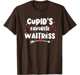 Valentines Day Cupid’s Favorite Waitress Hotel Worker Gift T-Shirt