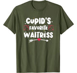 Valentines Day Cupid’s Favorite Waitress Hotel Worker Gift T-Shirt