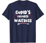 Valentines Day Cupid’s Favorite Waitress Hotel Worker Gift T-Shirt