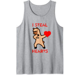 Valentines Day Dabbing Llama I Steal Hearts Dance Gift Tank Top
