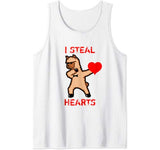 Valentines Day Dabbing Llama I Steal Hearts Dance Gift Tank Top