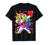 Valentine’s Day Dabbing Unicorn Heart Costume Gift Girls T-Shirt