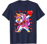 Valentine’s Day Dabbing Unicorn Heart Costume Gift Girls T-Shirt