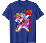 Valentine’s Day Dabbing Unicorn Heart Costume Gift Girls T-Shirt