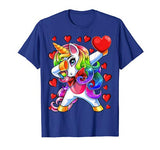 Valentine’s Day Dabbing Unicorn Heart Costume Gift Girls T-Shirt