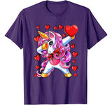Valentine’s Day Dabbing Unicorn Heart Costume Gift Girls T-Shirt