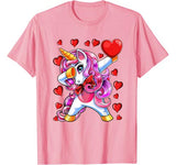 Valentine’s Day Dabbing Unicorn Heart Costume Gift Girls T-Shirt