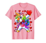 Valentine’s Day Dabbing Unicorn Heart Costume Gift Girls T-Shirt