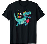 Valentines Day Dinosaur I Steal Hearts Tshirt Gifts for Boys T-Shirt