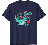 Valentines Day Dinosaur I Steal Hearts Tshirt Gifts for Boys T-Shirt