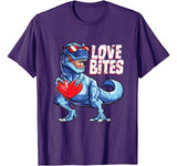 Valentines Day Dinosaur Love Bites T rex Gifts Boys Kids Men T-Shirt