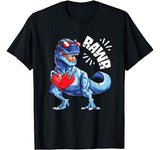 Valentines Day Dinosaur RAWR T rex Lover Gifts Boys Kids Men T-Shirt
