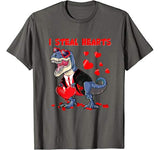 Valentines Day Dinosaur Tuxedo Costume I Steal Hearts T-rex T-Shirt