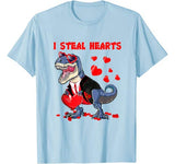 Valentines Day Dinosaur Tuxedo Costume I Steal Hearts T-rex T-Shirt