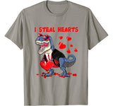 Valentines Day Dinosaur Tuxedo Costume I Steal Hearts T-rex T-Shirt