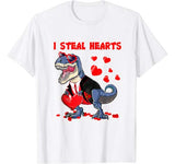 Valentines Day Dinosaur Tuxedo Costume I Steal Hearts T-rex T-Shirt