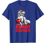 Valentines Day Dinosaur shirt Boys Kids Heart Crusher T rex