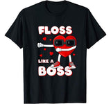 Valentines Day Floss Like A Boss Heart Boys Girls Kids T-Shirt