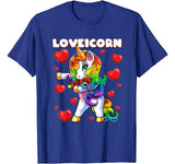Valentine’s Day Flossing Unicorn Love Heart Gift for Girls T-Shirt