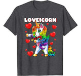 Valentine’s Day Flossing Unicorn Love Heart Gift for Girls T-Shirt