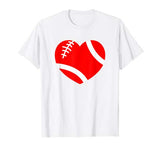 Valentine’s Day Football Red Heart Men Women Gift Pajama T-Shirt