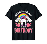 Valentines Day Is My Birthday Kids Shirt Unicorn Cute Gift