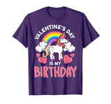 Valentines Day Is My Birthday Kids Shirt Unicorn Cute Gift
