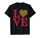 Valentines Day L O V E Cheetah Print Heart Shirt